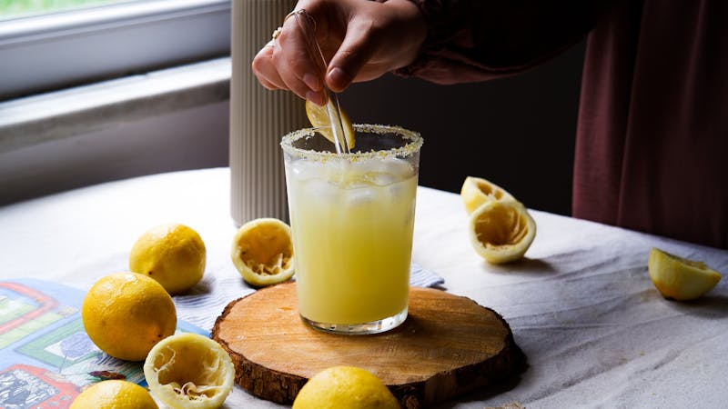 Fresh squeezed lemonade in a glass